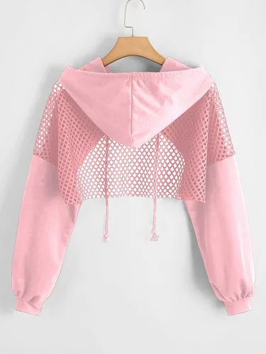 Vista 2 de SweatyRocks Sudadera casual de manga larga con corte frontal y corte en la parte delantera para mujer