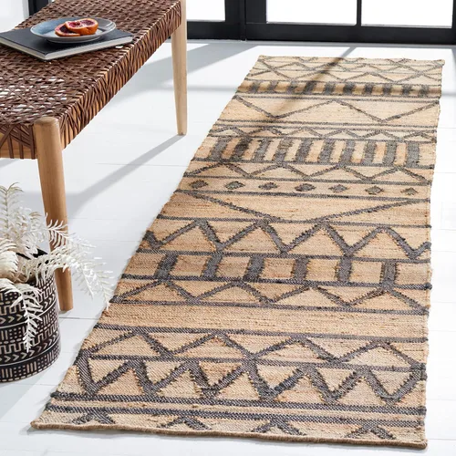 Vista 10 de SAFAVIEH Kilim Collection - Alfombra decorativa, 2 x 3 pies, natural y carbón, yute de tejido plano hecho a mano, ideal para zonas de alto tráfico