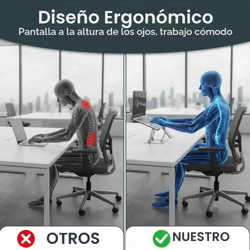 Vista 5 de Soporte ergonómico para portátil de acero de aleación