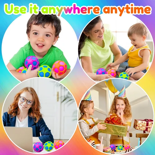 Vista 4 de 3 bolas antiestrés para adultos y niños, bolas de estrés esponjosas con funda reemplazable, juguetes calmantes para adultos, ideales para fiestas