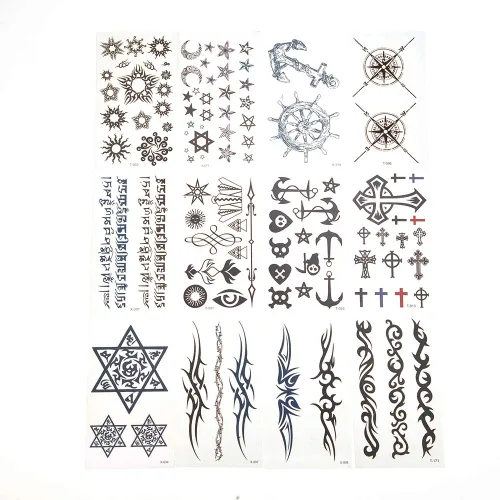 Vista 5 de PowerTRC Tatuajes temporales para adultos y niños Tatuajes falsos temporales impermeables Muchos diseños y símbolos diferentes