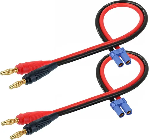 Vista 6 de EC3 Adaptador de conector de enchufe, EC3 macho a conector macho banana de 0.157 in con cable de 12 AWG 11.8 in (11.8 pulgadas) para juguetes