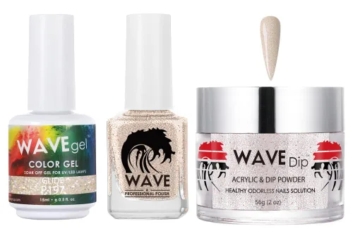 Vista 205 de WAVEGEL - Juego de gel de remojo, laca de uñas y polvo acrílico a juego - Colección Simplicity - #P109 Blizzard