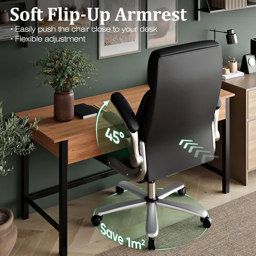 Vista 7 de Silla de oficina ejecutiva, silla de escritorio ergonómica, silla de computadora cómoda resistente de 500 libras con soporte lumbar ajustable