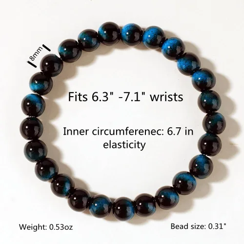 Vista 36 de Pulseras de triple protección con piedra de ojo de tigre de obsidiana negra con hematita para hombres y mujeres, pulsera de piedra curativa