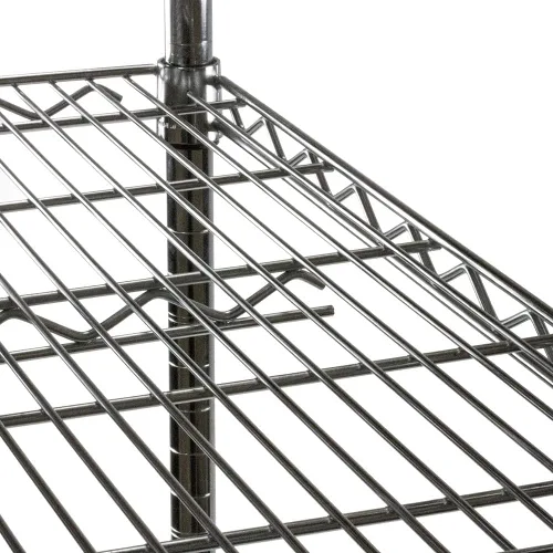 Vista 5 de Shelving Inc. Estantería de alambre negro de 8 pulgadas de profundidad x 8 pulgadas de ancho x 54 pulgadas de alto con estantes de 4 niveles