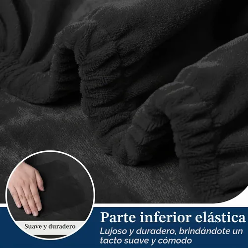 Vista 3 de Asnomy - Funda elástica para silla reclinable con bolsillos, 1 pieza (negro)