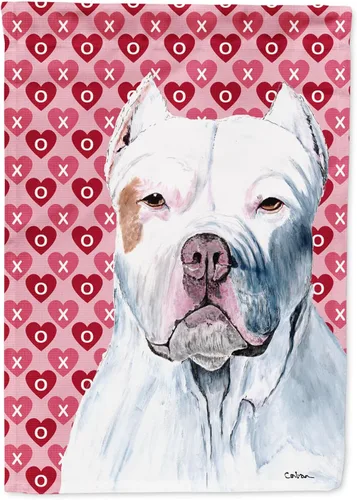 Vista 115 de Caroline's Treasures SS4484GF Bandera de jardín con diseño de bulldog inglés y corazones para el Día de San Valentín, bandera decorativa para patio