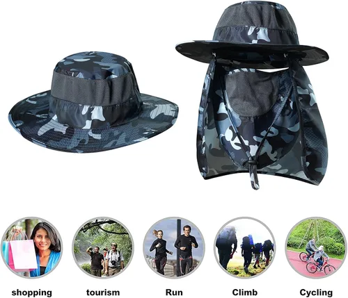 Vista 7 de Fishing Hat,Sun Cap with UPF 50+ Sun Protection and Neck Flap,for Man and Women