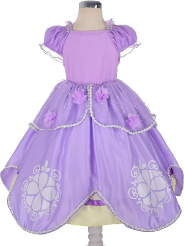 Vista 2 de Lito Angels Disfraz de princesa para niña, vestido de fiesta morado con accesorios
