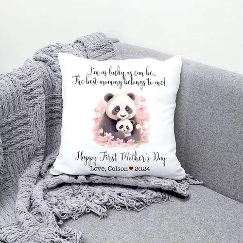 Vista 3 de Generic Panda, funda de almohada personalizada para el primer día de la madre, funda de almohada personalizada para el día de la madre, regalo