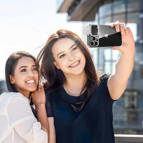 Vista 2 de Funda con luz LED para selfie para iPhone 14 Pro Max, funda iluminada, recargable, compatible con maquillaje en vivo, TikTok, video, selfie