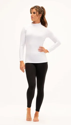 Vista 5 de DEVOPS Paquete de 3 camisetas de compresión para mujer, ajuste seco, cuello de tortuga, manga larga, para correr, atlética, camisetas