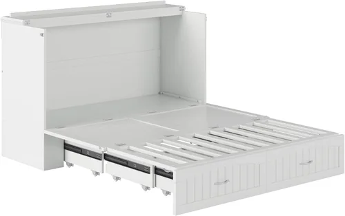 Vista 17 de AFI, Southampton Murphy - Baúl de cama Queen con colchón y cajón de 6 pulgadas, color blanco
