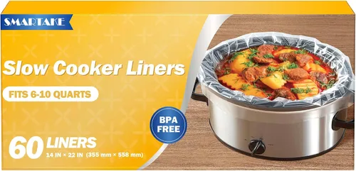Vista 13 de SMARTAKE Forros para olla de cocción lenta, bolsas de cocina desechables de tamaño grande de 13" x 21", se ajustan de 3QT a 8QT para olla de cocción