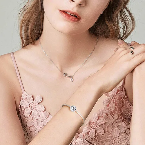 Vista 2 de Presentski Abalorio de plata de ley 925 con diseño de signo del zodiaco para pulseras y collares