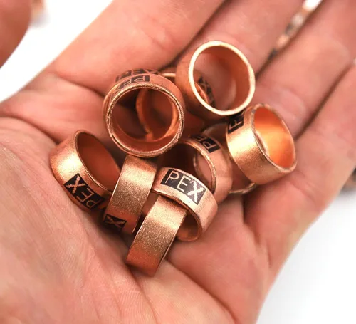 Vista 3 de Paquete de 30 anillos de crimpado PEX de cobre de 1/2 pulgada para sistema de tubos Pex (bronce, 30 piezas de 1/2 pulgadas)