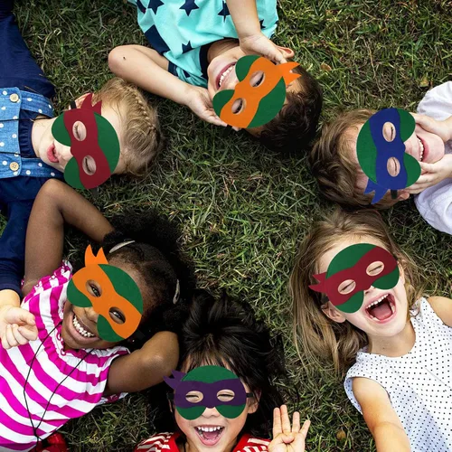 Vista 9 de Paquete de 24 máscaras de superhéroes para fiestas infantiles, juego temático de superhéroes, suministros de fiesta de cumpleaños, personajes
