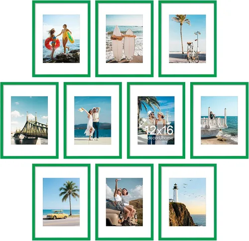 Vista 25 de decorUhome Paquete de 10 marcos de fotos de 4 x 6 pulgadas, decoración de Dorado
