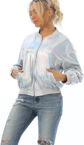 Vista 5 de BIRW Chaqueta bomber para mujer, abrigos casuales para otoño, con cremallera completa, ligera, con bolsillos, a la moda