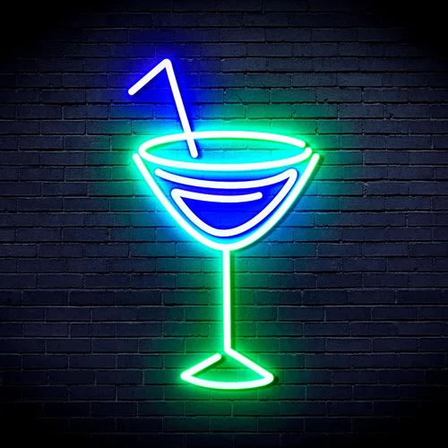 Vista 18 de AdvPro Seco Martini Flex Silicona LED Neon Sign - Azul - st16s32-fnu0207-b