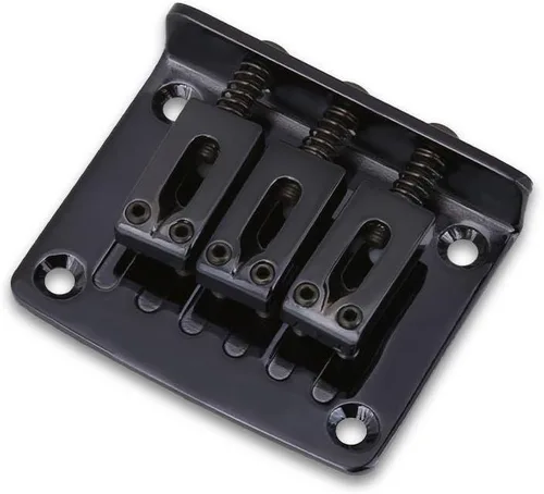 Vista 9 de Vbest life Puente de guitarra eléctrica, pieza de repuesto de puente de guitarra fija de 3 cuerdas con 4 tornillos para guitarra eléctrica