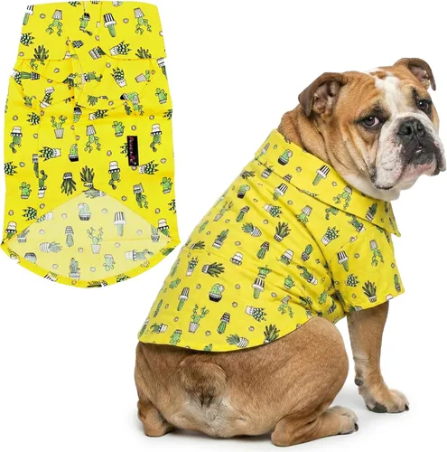 Vista 18 de Parisian Pet Camisa para perro de Amazonia - Ropa de algodón para perros pequeños - Elegante traje tropical para perros - Ropa ligera y suave
