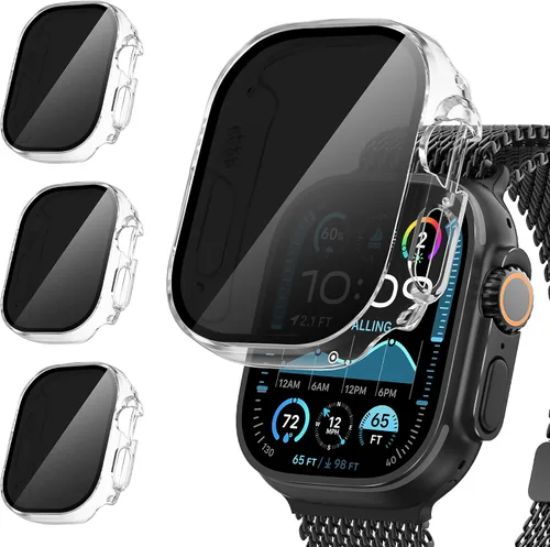 Vista 16 de Suoman - Funda protectora de pantalla para Apple Watch Series 6/5/4 SE de 1.575 in Paquete de 3 fundas ultrafinas de vidrio templado para iWatch