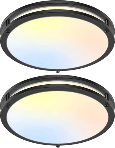 Vista 9 de Luces de Techo LED de 12 Pulgadas 36W, 2700K/3000K/4000K/5000K/6500K Ajustables de Montaje Empotrado, 3200LM Súper Brillantes Regulables Accesorio