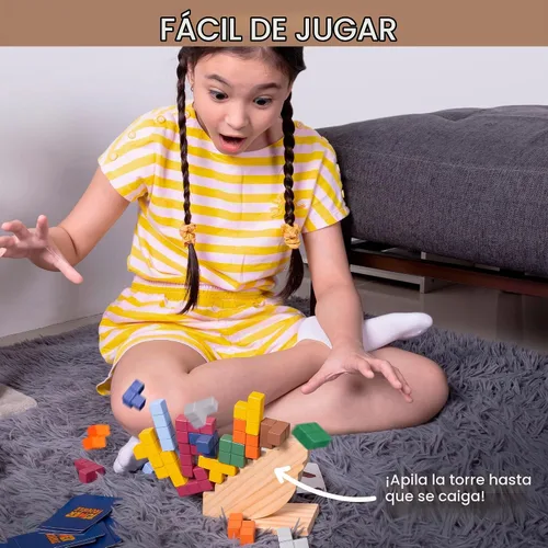 Vista 3 de PATHFINDER PANDAS Juego de pila de torre - Juego de equilibrio de 32 piezas para niños y adultos