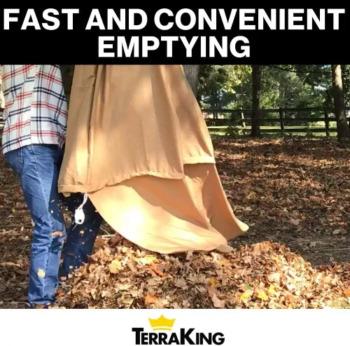Vista 7 de TerraKing Leaf XL - Bolsa para recolección de hojas rápido y fácil, sistemas de recogida de materiales para cortacésped de montar