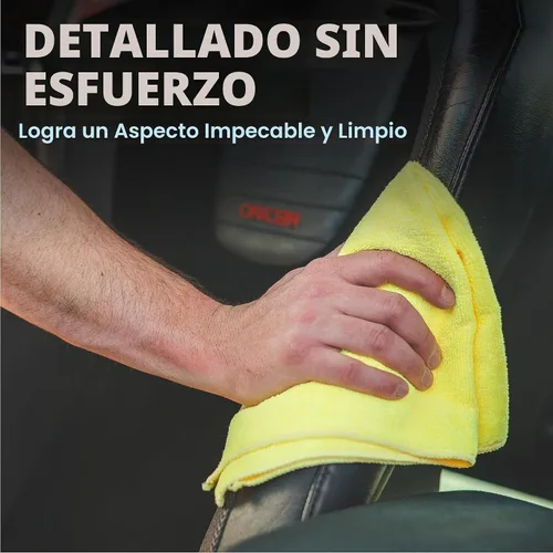 Vista 4 de (Paquete de 12) 16" x 16" toallas de limpieza de microfibra de grado comercial para usos múltiples, altamente absorbentes, sin pelusa, sin manchas