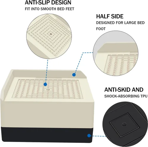 Vista 2 de ANNKUT Elevadores de Cama de 1.5 pulgadas, Bloques Elevadores Cuadrados Ajustables para Cama, Sofá, Mesa y Elevación de Sofá, Soporte de Trabajo