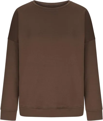 Vista 4 de Sudaderas de gran tamaño con cuello redondo para mujer, forro polar suave, manga larga, casual, cómodas, lindas sudaderas con capucha