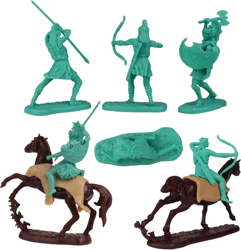 Vista 4 de LOD Trojan WAR - Figuras de plástico Amazon Warrior - 12 piezas de soldados de juguete de mujeres antiguas