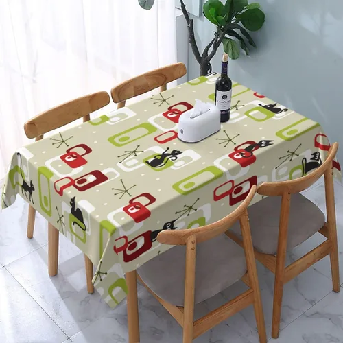 Vista 25 de Mantel decorativo con patrón azteca, estilo nativo étnico, bohemio, geométrico, verde, para cocina, banquete de fiesta y vacaciones, color negro