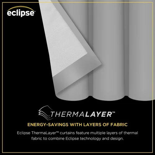 Vista 6 de Eclipse Dutchess Botanical - Cortinas 100% opacas con ojales, cortinas de ventana con aislamiento térmico para sala de estar, dormitorio o sala