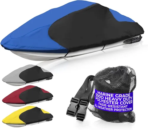 Vista 10 de Trailerable PWC Jetski Watercraft Jet - Funda para esquís de hasta 3 plazas Borgoña/ Negro