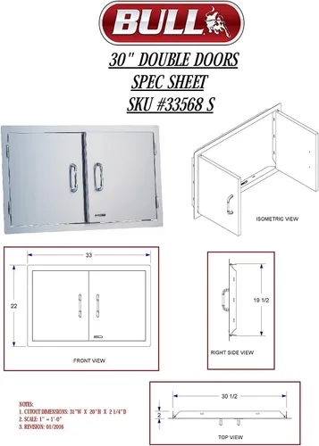 Vista 5 de AMS PKG Parrilla desplegable de 30 pulgadas Bull Outlaw Paquete de 4 piezas Propano