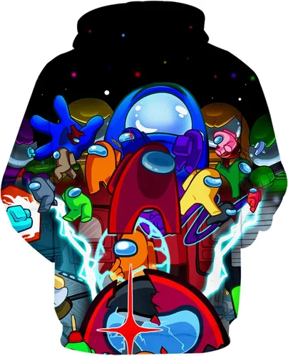 Vista 3 de JM0IEPNZ Sudaderas con capucha de juego juvenil con estampado 3D y bolsillo sin botones
