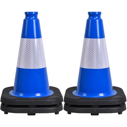 Vista 19 de OrangeStar 6 Pack 36" Conos de seguridad de tráfico, conos de estacionamiento verdes con collar reflectante, conos de construcción con base