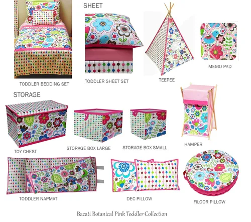 Vista 7 de Bacati - Tapete para siesta de 100% algodón percal, suave, transpirable, con almohada, para niñas pequeñas, mide 50 x 20 x 1.5 pulgadas, ideal
