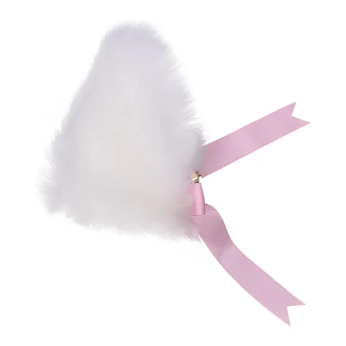 Vista 4 de Pinza para el pelo con campana de orejas de gato con campana para cosplay de niña de felpa de zorro peludo, clip para el pelo para disfraz
