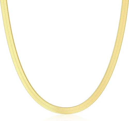 Vista 9 de DEARMAY - Collares de oro bañado de 14 quilates para mujer, delicado collar de gargantilla de espiga de oro, collar de serpiente en capas finas