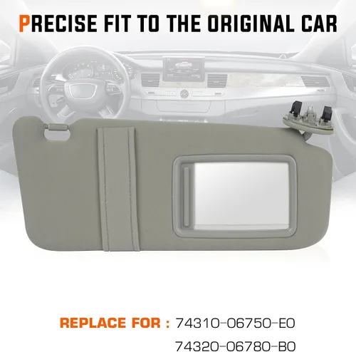 Vista 2 de Youxmoto - Viseras solares para lado izquierdo del conductor y lado derecho del pasajero para Toyota Camry 2007 2008 2009 2010 2011 sin techo