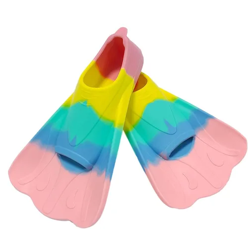 Vista 4 de Aletas de natación para niños, aletas de entrenamiento de natación para niños, aletas cortas de natación para natación de regazo, aletas de natación