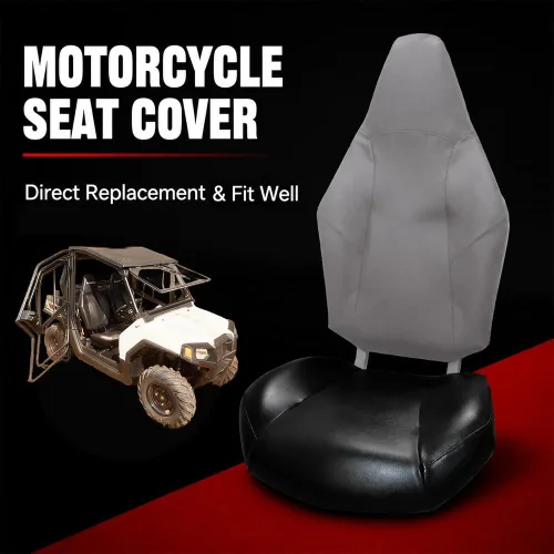 Vista 2 de CHEDA Funda de asiento, compatible con Polaris RZR 570 800 900 2008+ 2008, cuero estándar negro Leather Standard Black