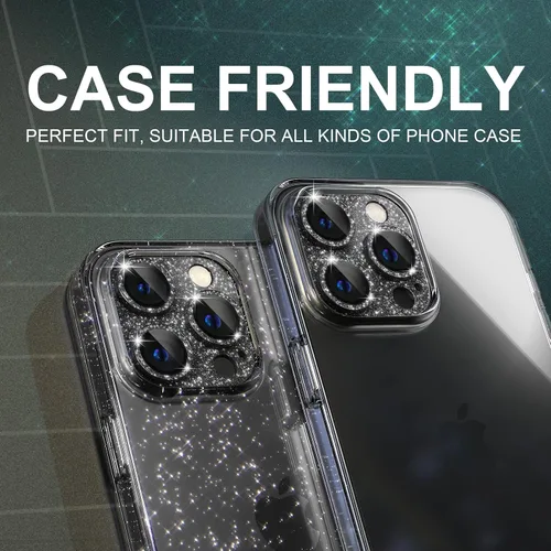 Vista 5 de Choiche Protector de lente de cámara para iPhone 14 Pro/iPhone 14 Pro Max, cubierta de cámara brillante con protector de pantalla de lente de vidrio