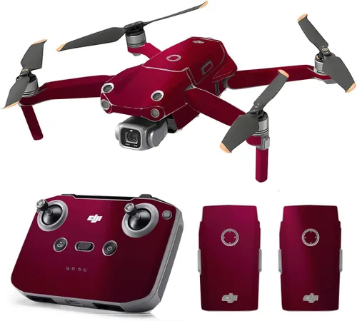 Vista 13 de SopiGuard Skin for DJI Mavic Air 2s Juego completo de calcomanías de vinilo de precisión + controlador + 3 fundas de batería (3M negro carbón)