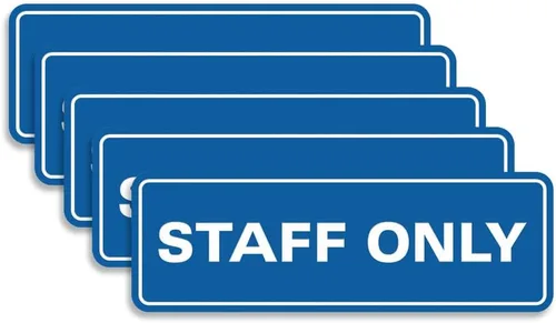 Vista 89 de All Quality Letrero estándar para pared o puerta Fácil instalación Señales de trabajo de oficina Seguridad mejorada – Negro – Pequeño